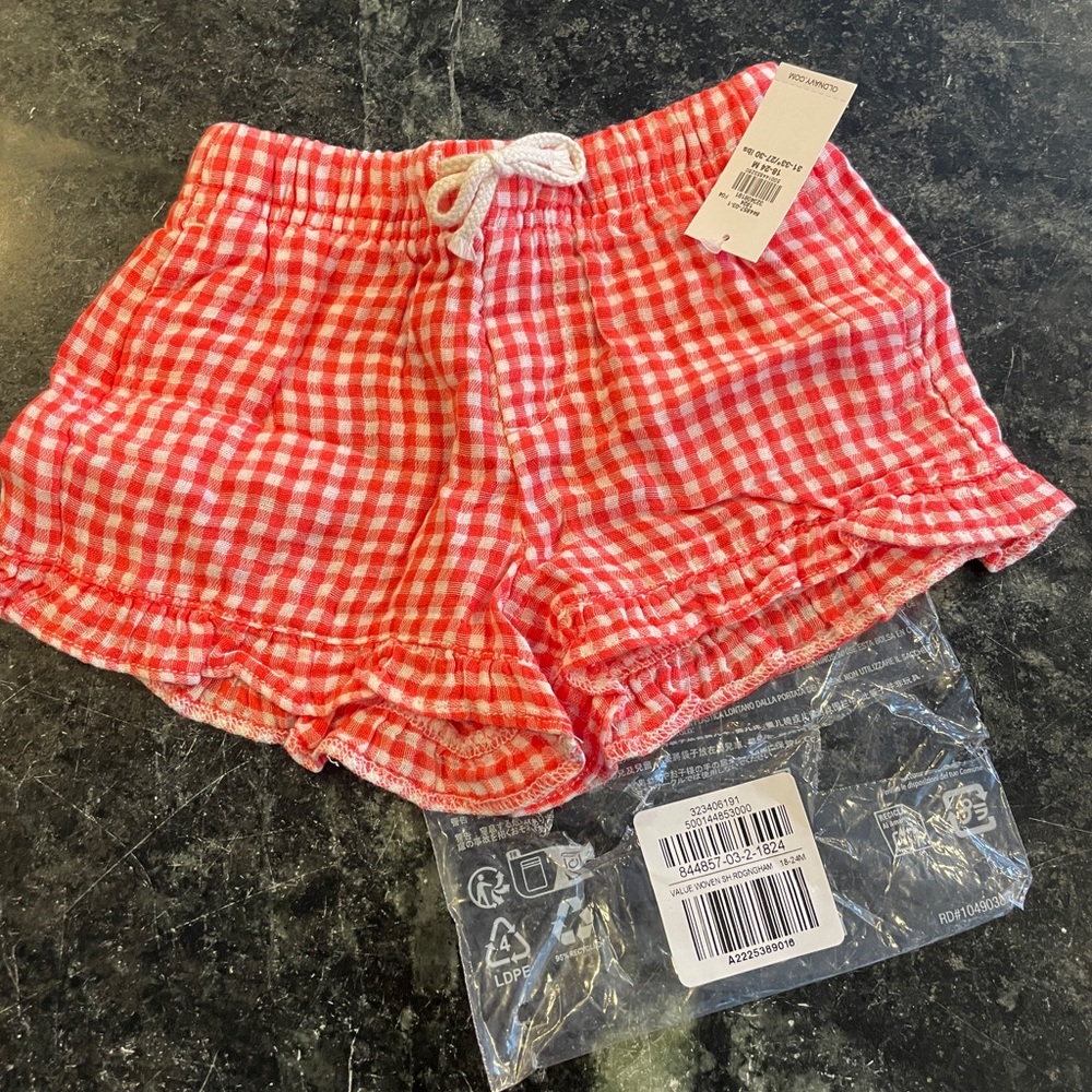 Old Navy Red and White Gingham Shorts